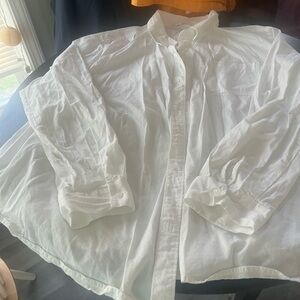 a.n.a Oversized White Button-Down Shirt